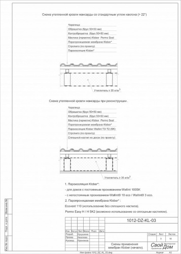 Пароизоляционная пленка Wallint T3, 1,5×50m, KLOBER